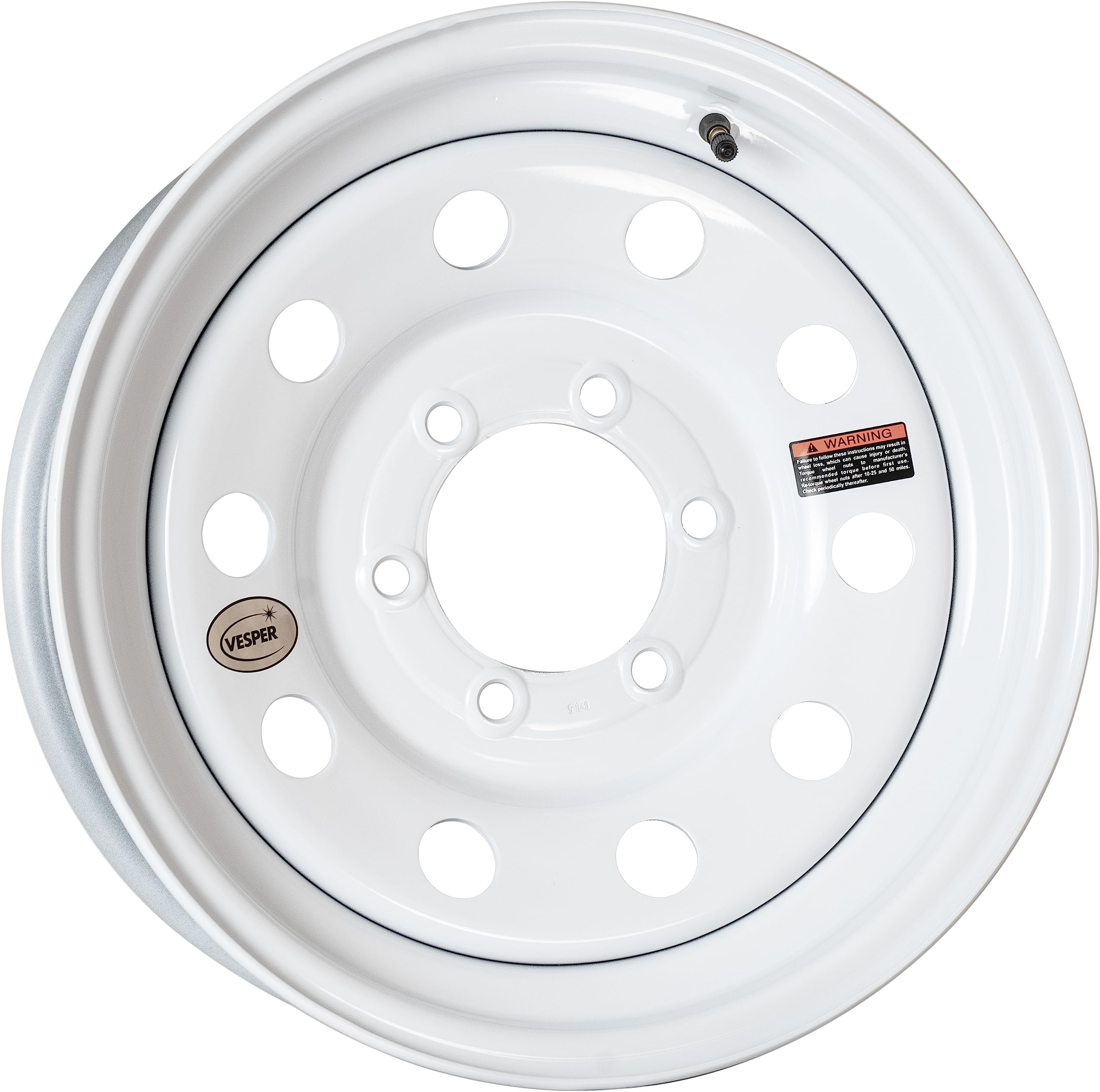 Taskmaster 14x6 Taskmaster WS-16060655-XM 16x6 White Steel Modular Trailer Wheel 6 on 5 ...